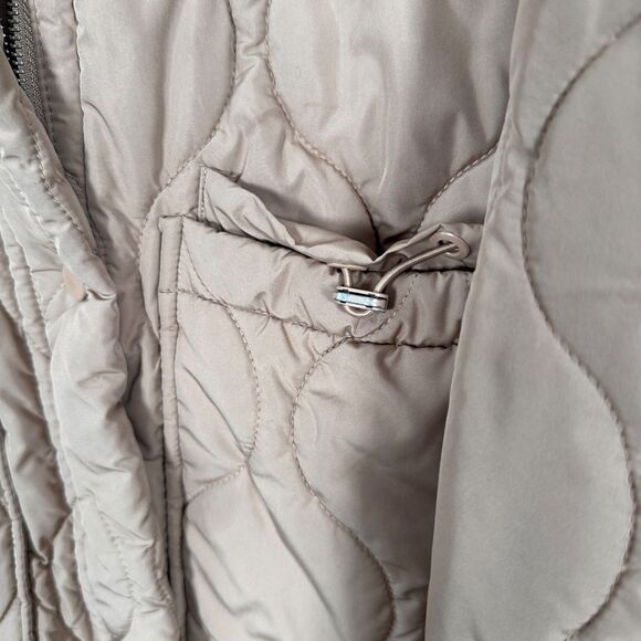 Zara Women Water-Repellent Puffer Jacket Short Coat ZW Cream Size Medium - Picture 5 of 12